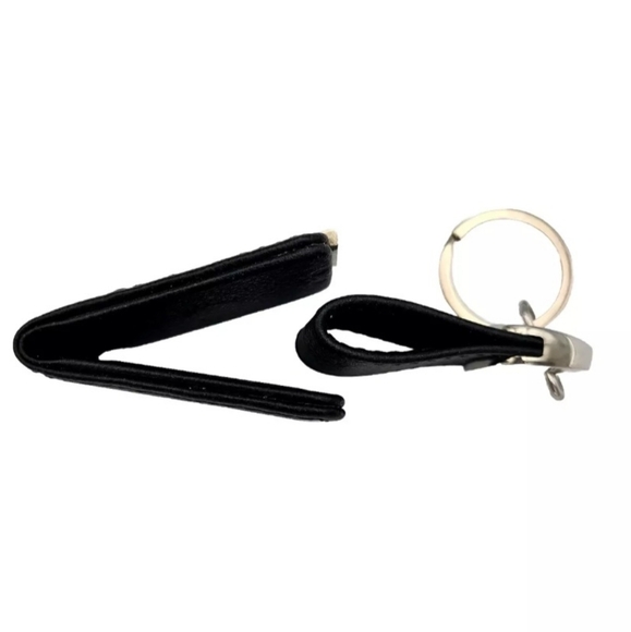 Black Key Fob & Magnetic Money Clip with Silvertone Hardware New Without Box - Picture 4 of 4